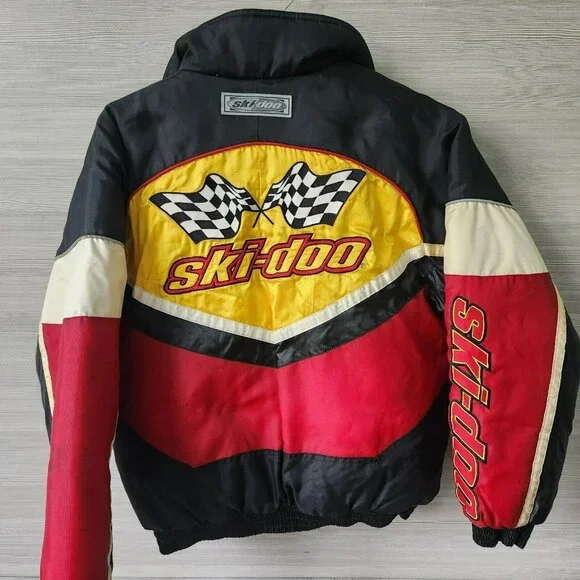 Vintage 90s Y2K Ski-doo Jacket Snowmobile Bombardier Bomber Racing Coat Size M